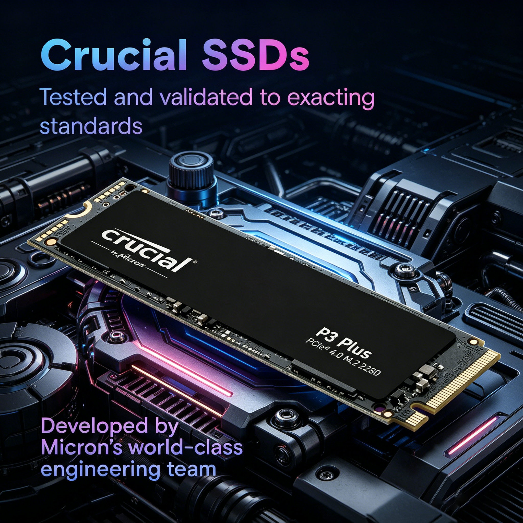 Crucial P3 PCIe 4.0 3D NAND NVMe M.2 SSD up to 5000MB/s