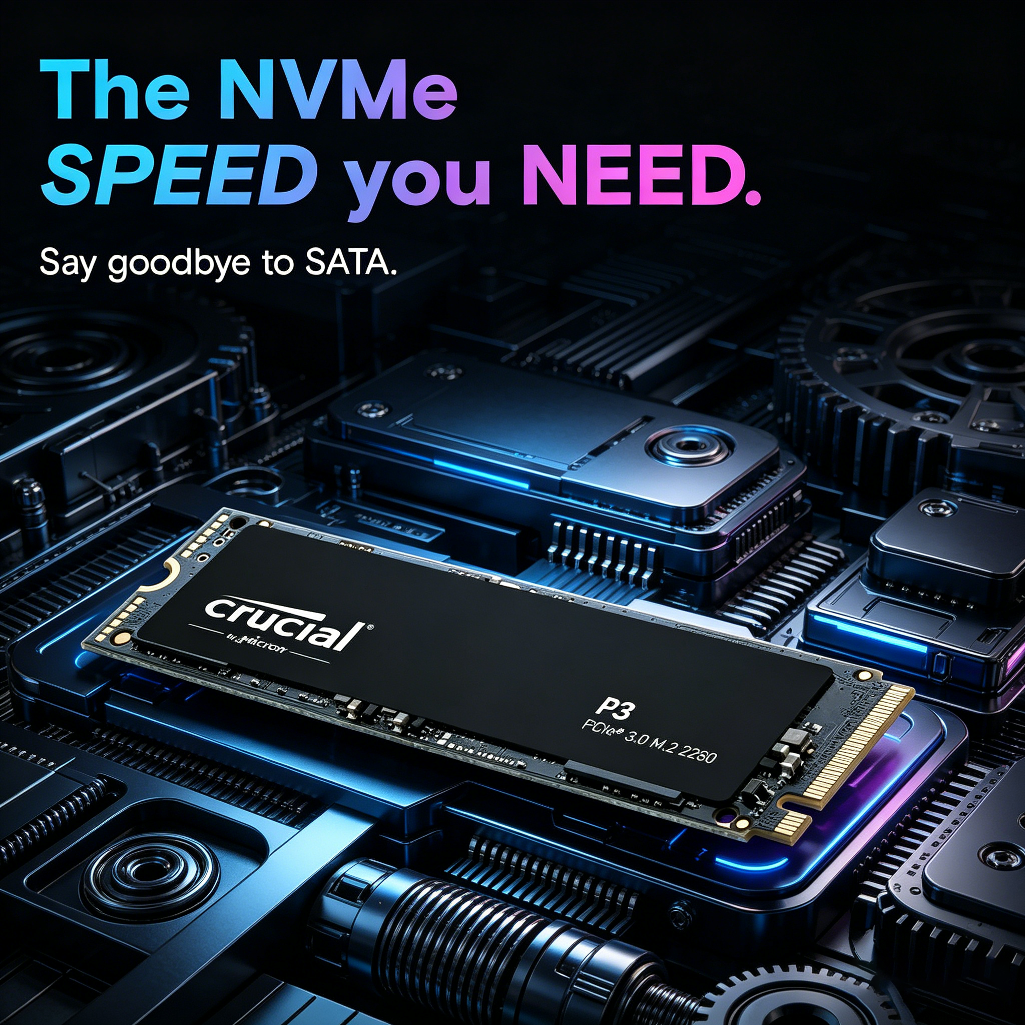 Crucial P3 PCIe 4.0 3D NAND NVMe M.2 SSD up to 5000MB/s